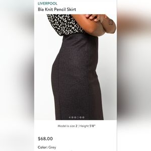 LIVERPOOL Bia Knit Pencil Skirt, size 2P, grey